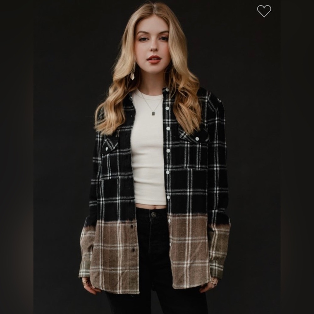 Black and Brown Bleached Flannel